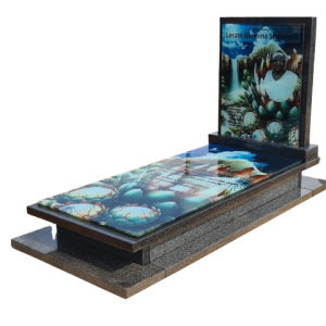 Glass headstone and body with full tombstone